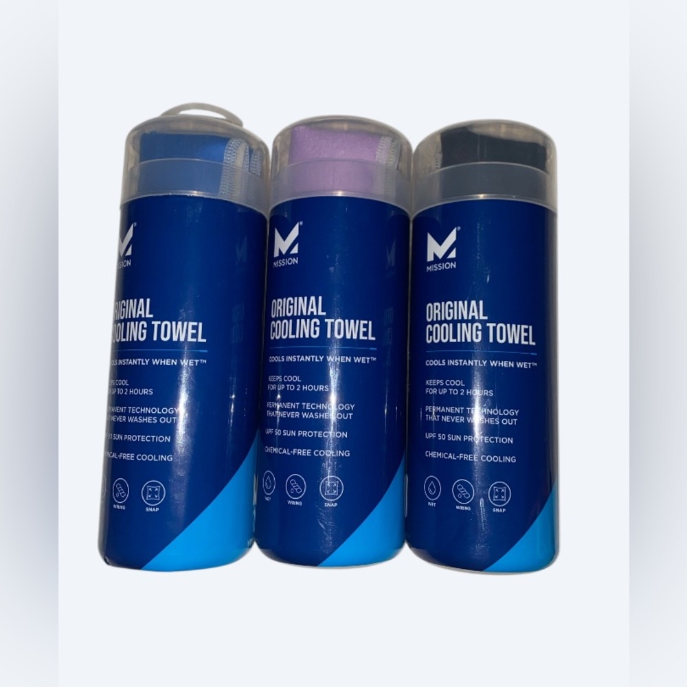 Mission Cooling Towel Set - Blue, Purple, Black